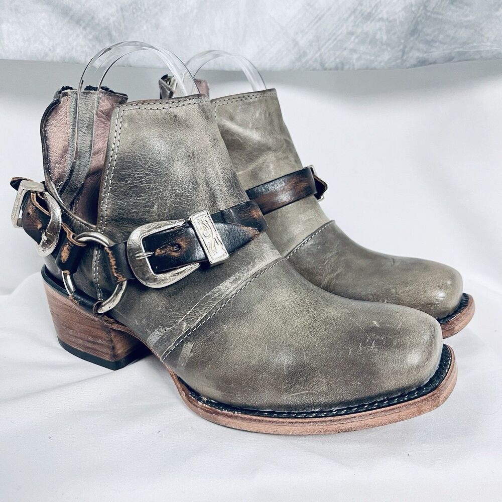 Freebird by Steven Truce Women's Leather Western Ankle Boot Women's Size 6 Grey